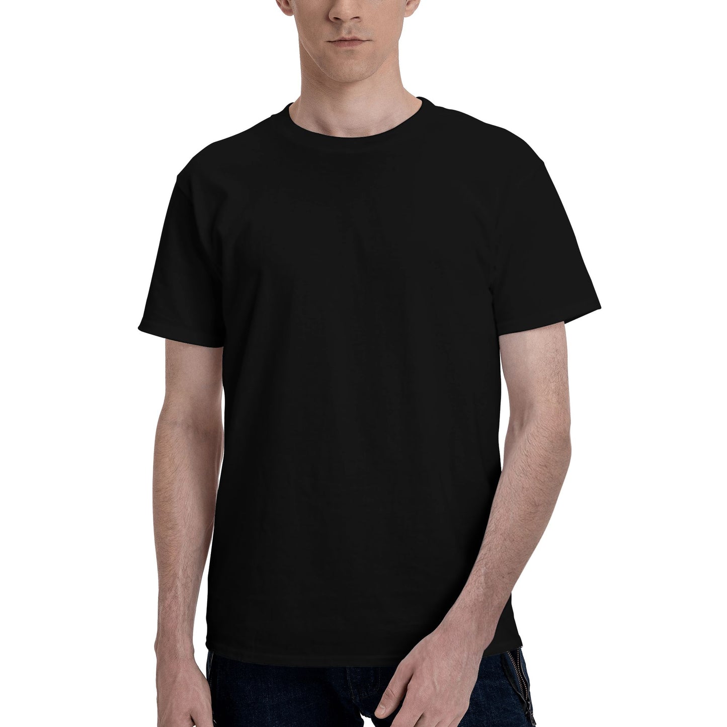 150g Men's Cotton Round Neck Short Sleeve T-Shirt - Back Custom