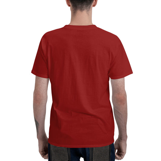 200g Men's Cotton Round Neck Short Sleeve T shirt-Front Custom