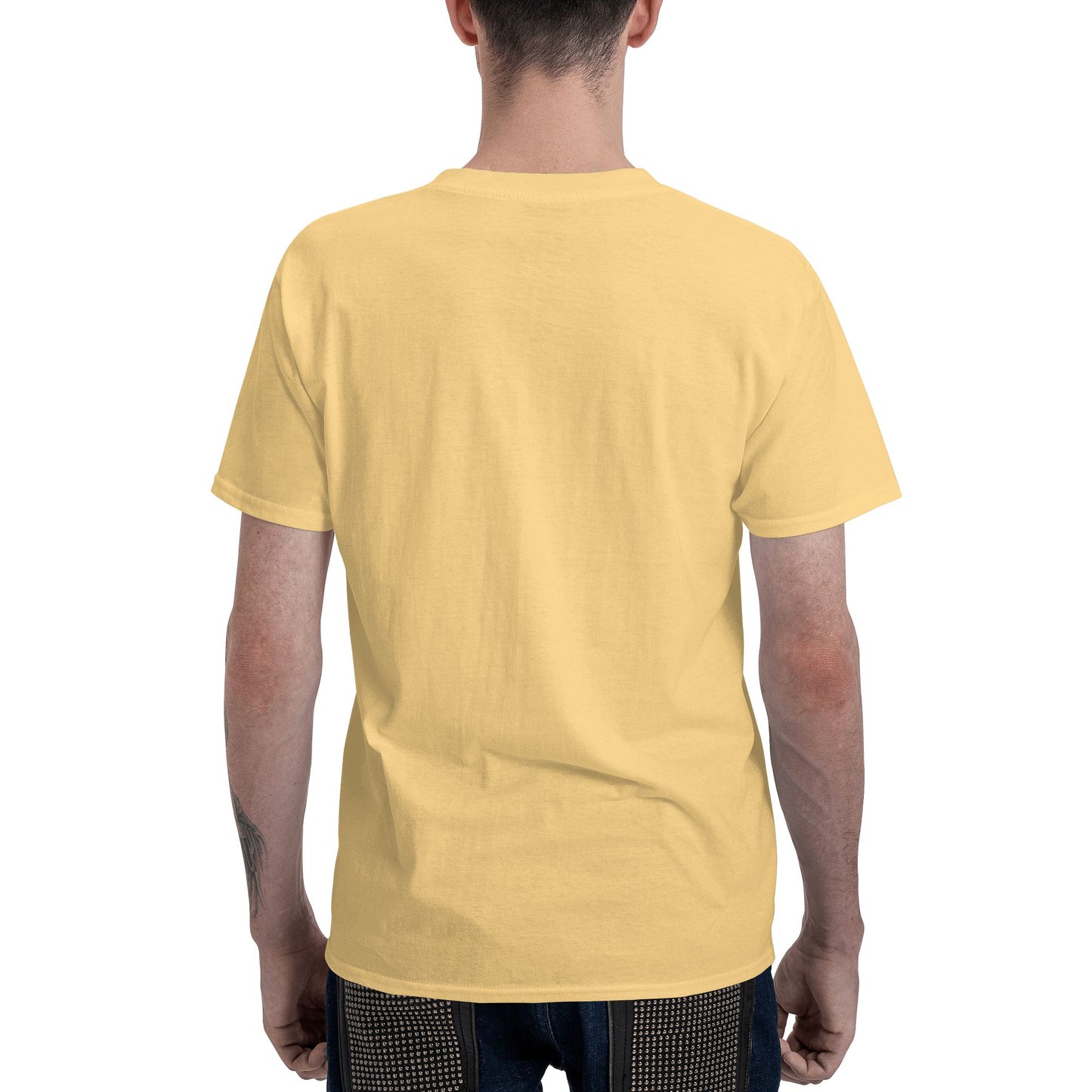 150g Men's Cotton Round Neck Short Sleeve T-shirt - front custom
