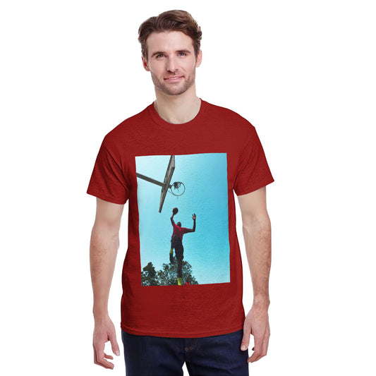 200g Men's Cotton Round Neck Short Sleeve T shirt-Front Custom