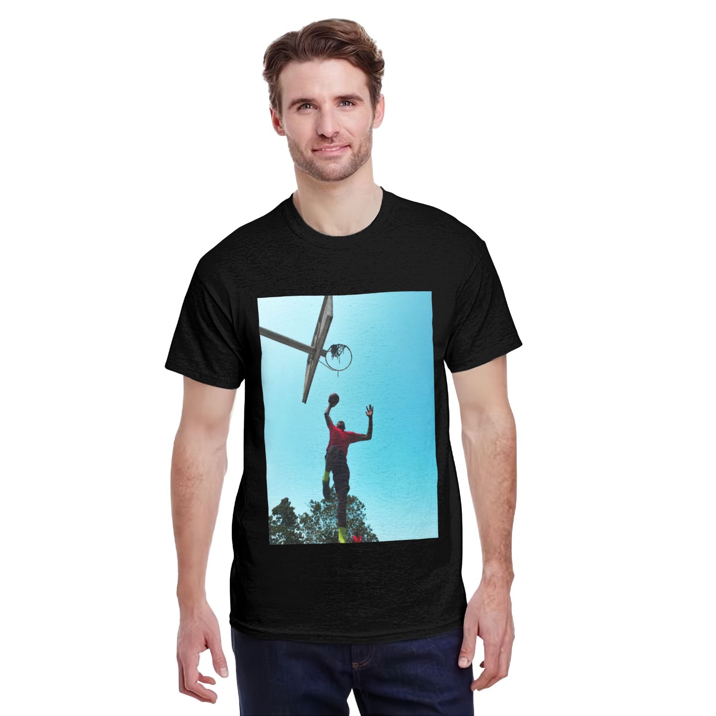 220g men's round neck short sleeve quick-drying T-shirt - Front Custom