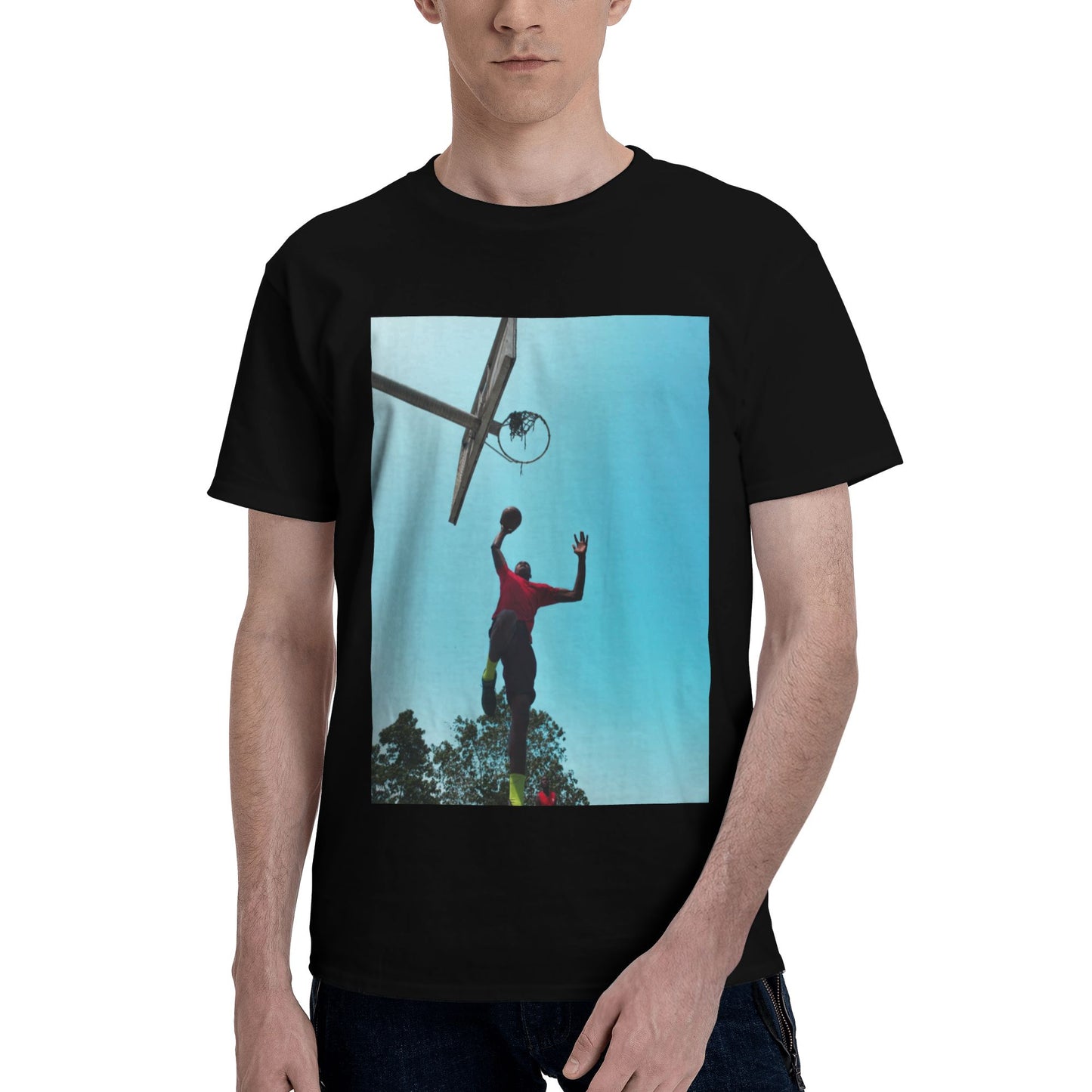 220g men's round neck short sleeve quick-drying T-shirt - Front Custom