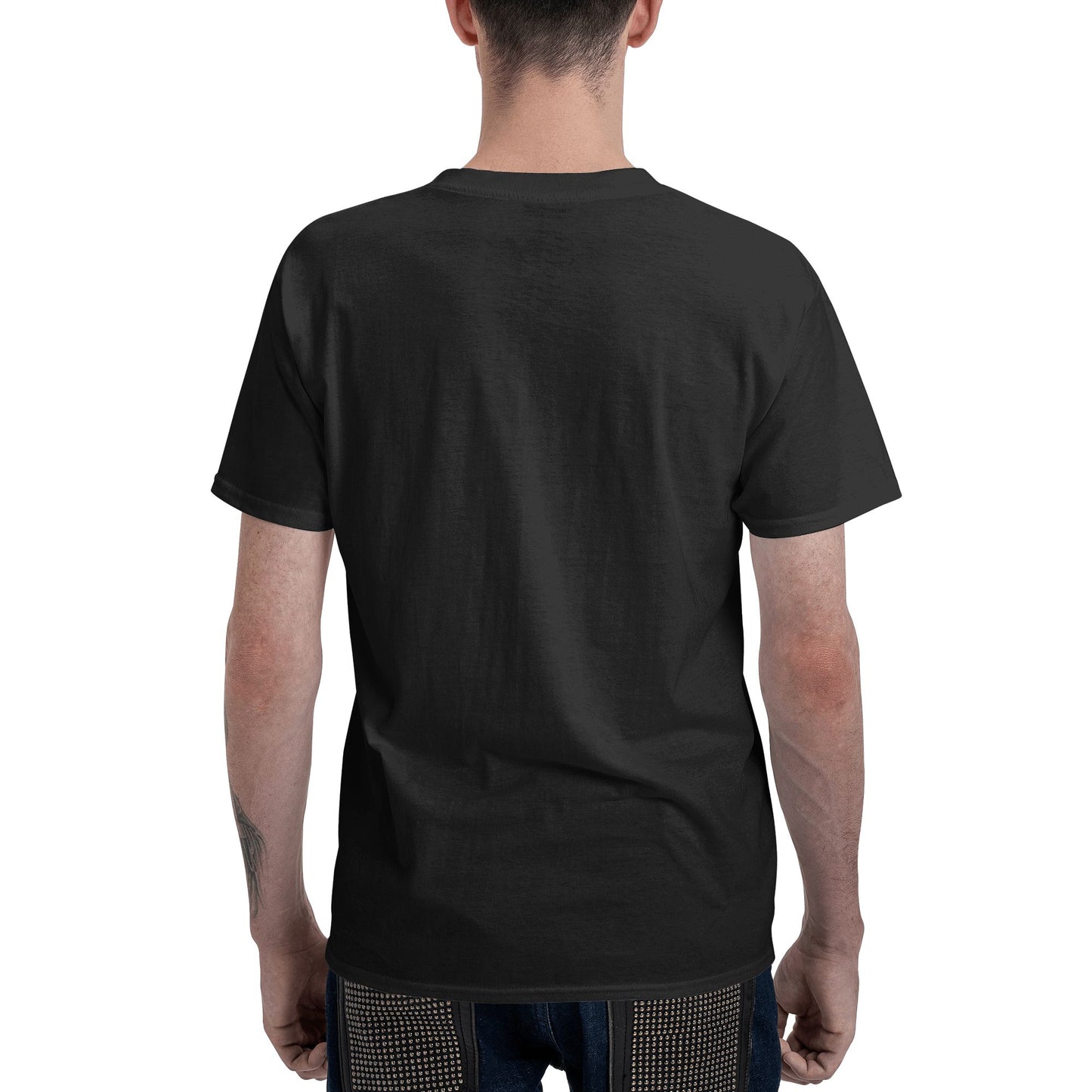 180g men's cotton round neck short sleeve T-shirt - Front Custom
